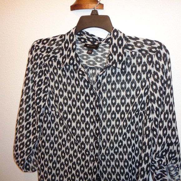 AB Studio Women's Button Front Shirt Size Large - Picture 2 of 9